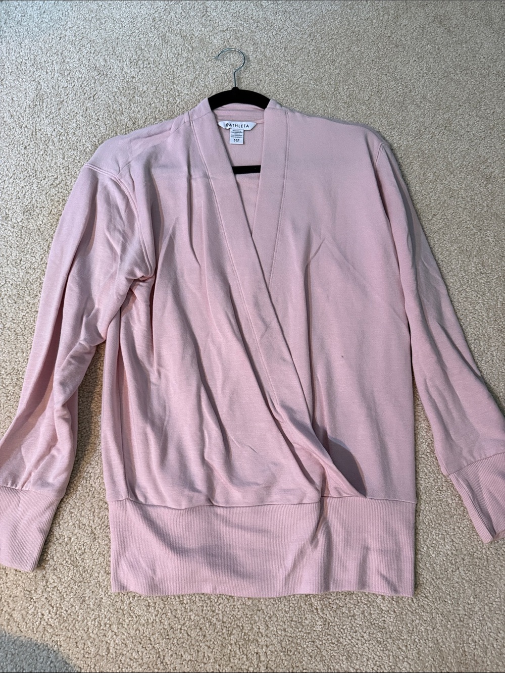 Athleta Blush Pink Crossover Wrap Sweatshirt